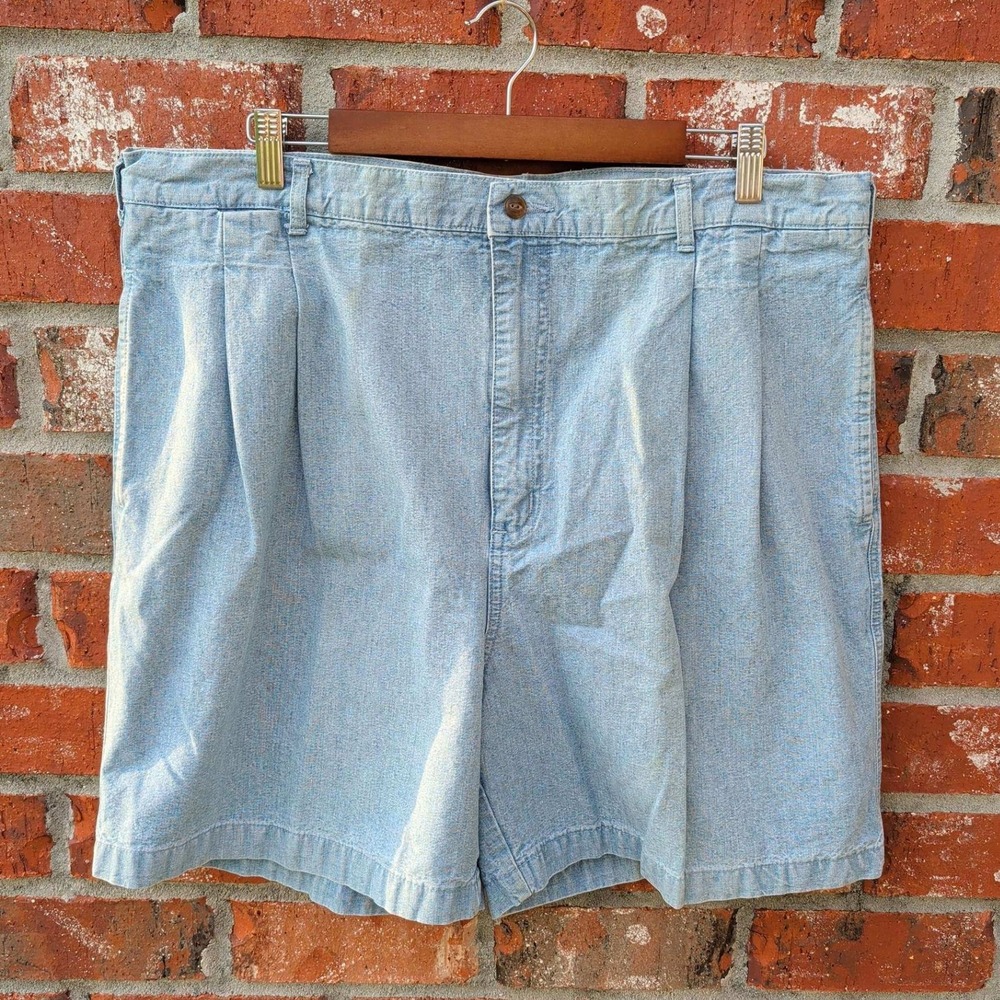 VTG 80s Chaps Ralph Lauren Denim Shorts Mens 38 Blue Light Wash
